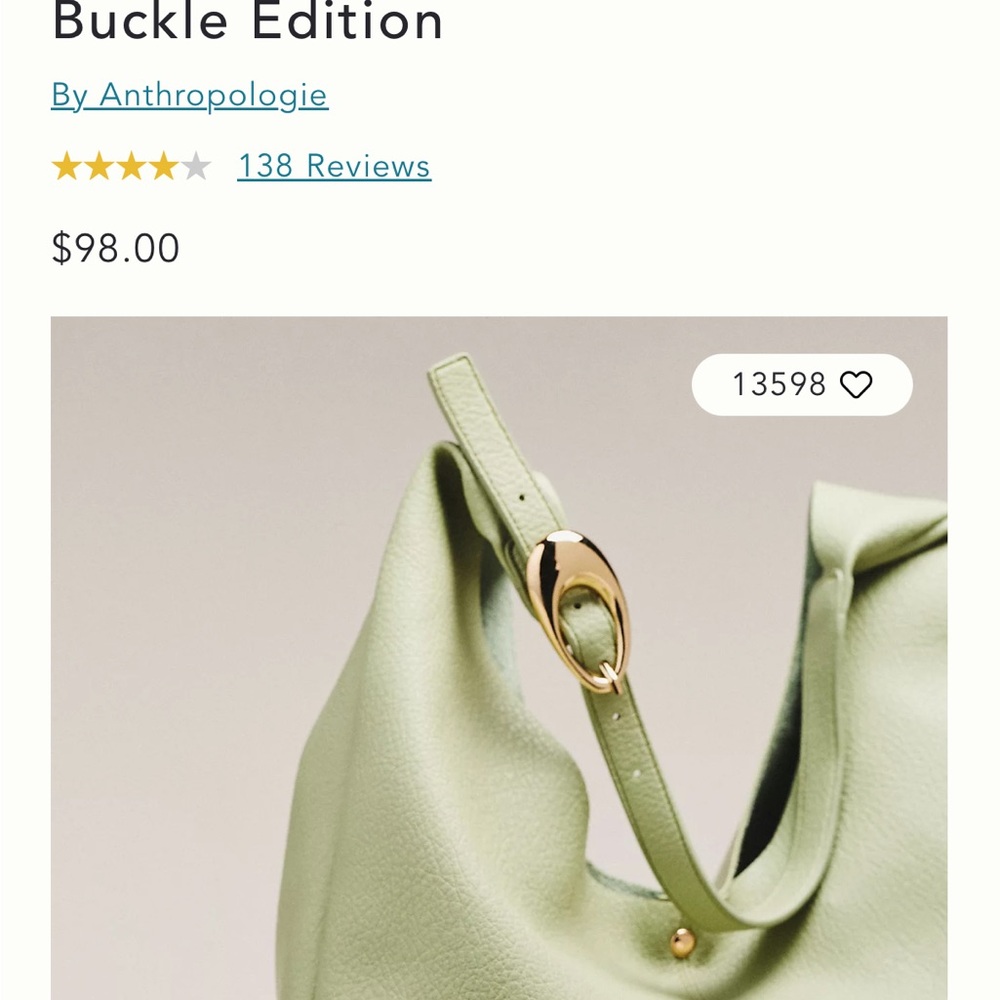 Supple Pistachio Green Hobo Bag & Pouch ~ Anthro
